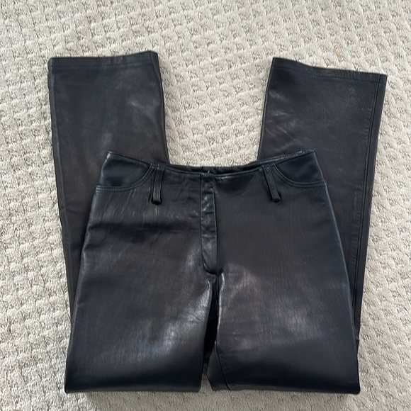 Laurence Roy Leather bootcut Pants jeans 10 black trousers jeans - Picture 11 of 11